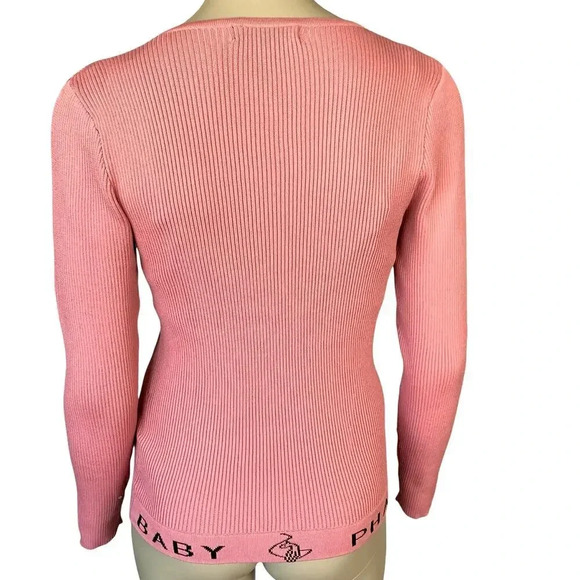 Baby Phat Love Star Long Sleeve Crewneck Rib Knit Sweater Pullover Size 1X Pink - Picture 2 of 16